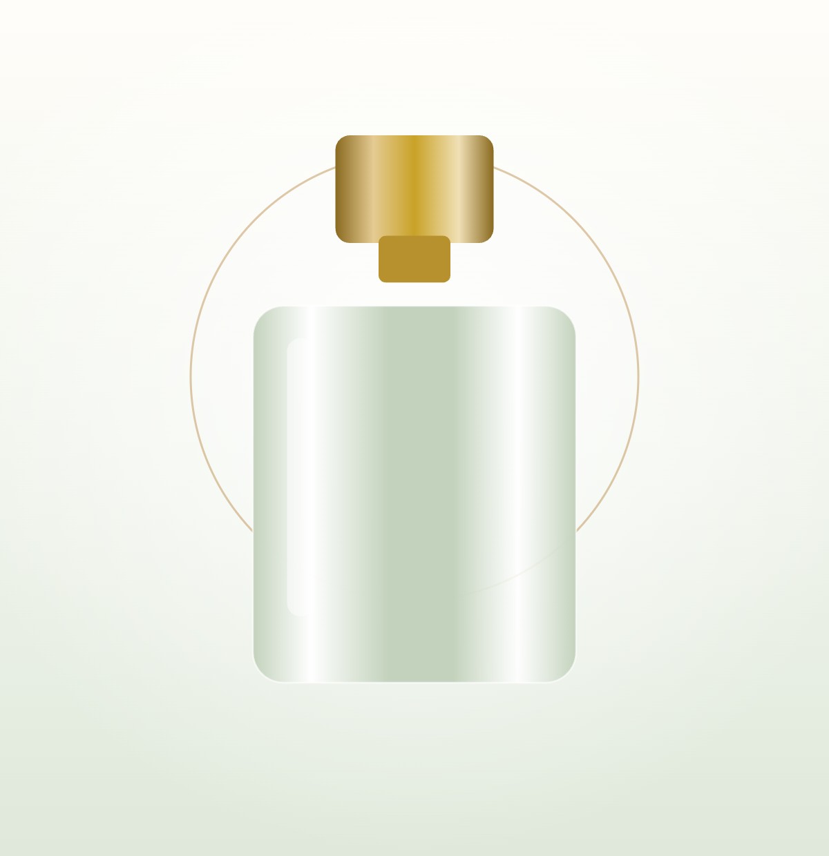 Frasco de perfume verde salvia Jardin Blanc eau de parfum de 50 ml
