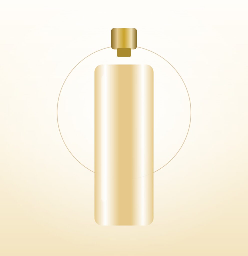 Botella alta color arena de body mist Vainilla Suave de 200 ml