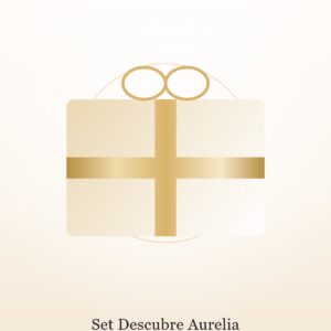Caja dorada con cuatro miniaturas de perfume Aurelia