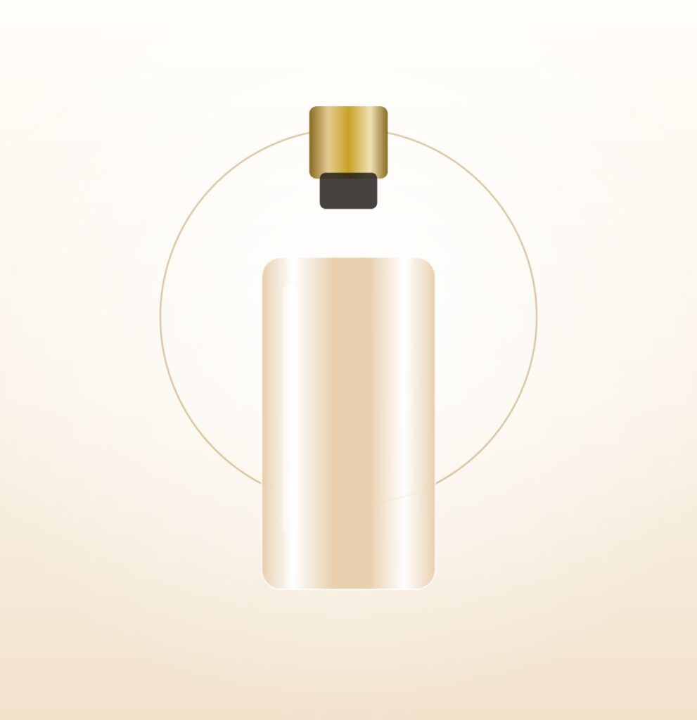 Frasco gotario rosado del Sérum Luminar de vitamina C de 30 ml sobre fondo pastel